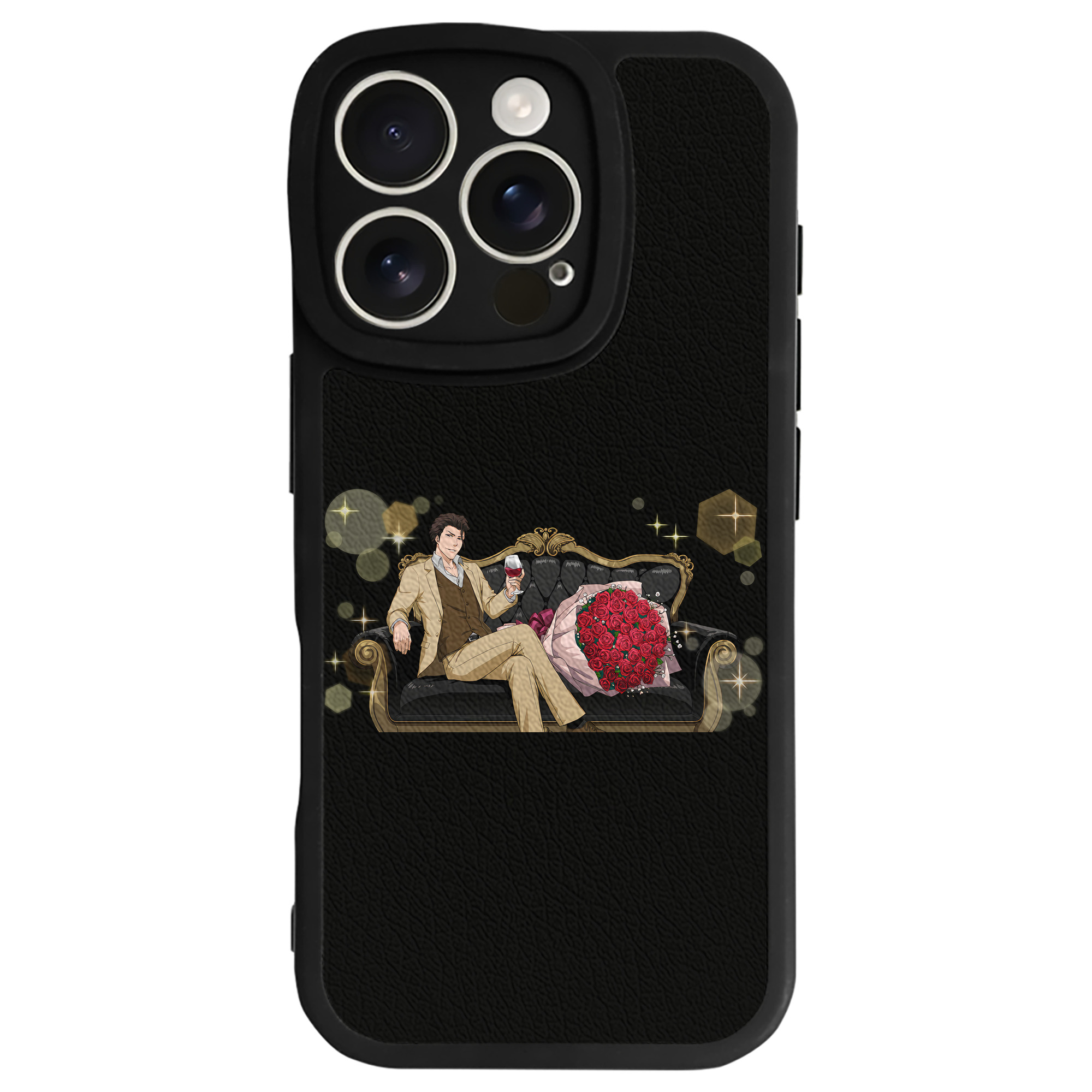 （画像用） ブリーチ 藍染 惣右介（あいぜん そうすけ） BLEACH Aizen Sousuke 【iPhone 16シリーズ対応】シリコンスマホケース（レザー調） 材質：シリコン
